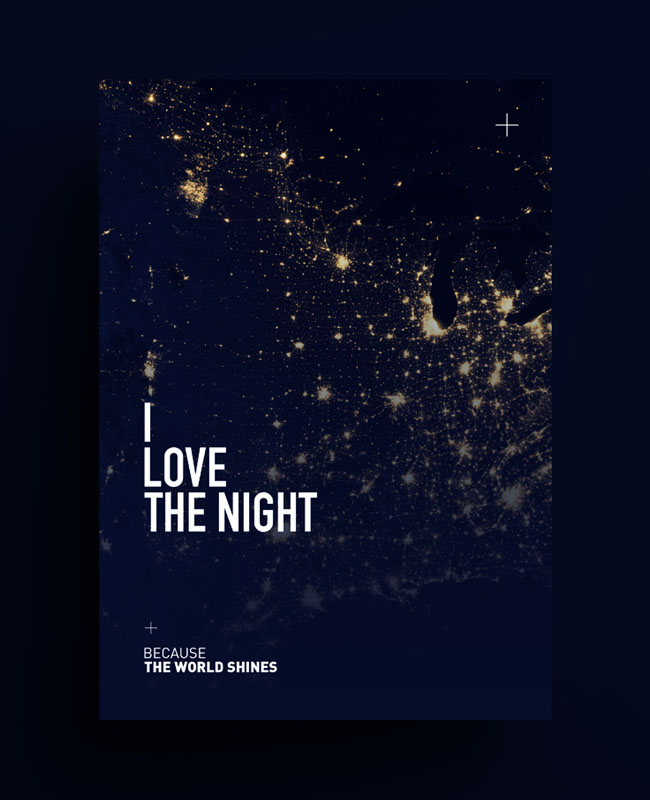 “我爱夜晚”主题唯美海报设计欣赏