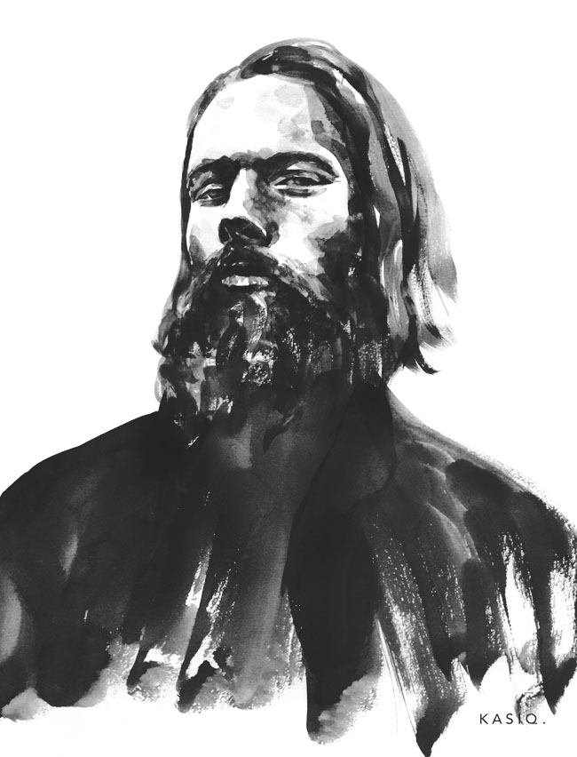 国外插画师Kasiq黑白肖像画设计(一)