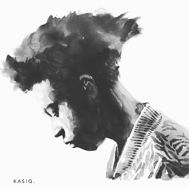 国外插画师Kasiq黑白肖像画设计(一)