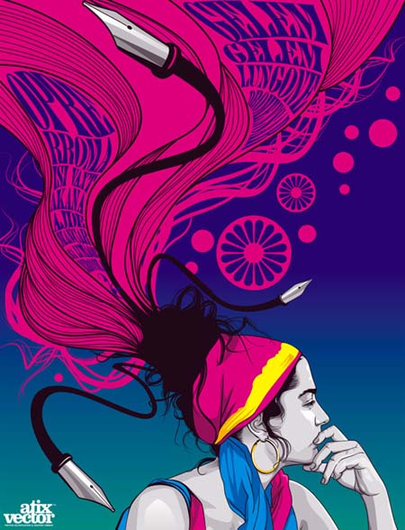 秘鲁插画师AtixVector新锐创意插画设计欣赏