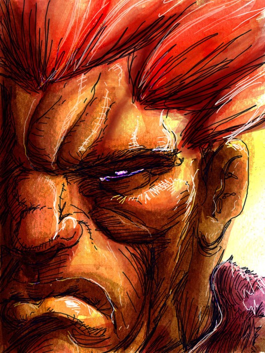 街霸游戏人物插画之Akuma(豪鬼)