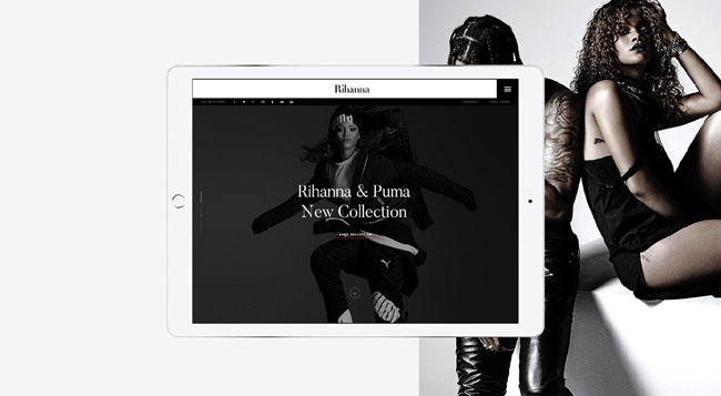 国外艺人Rihanna官方时尚网页设计欣赏