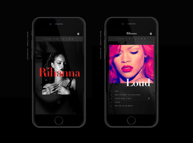 国外艺人Rihanna官方时尚网页设计欣赏
