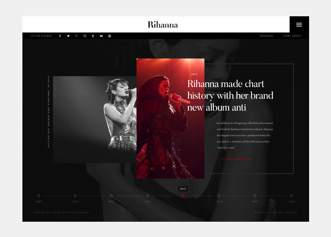 国外艺人Rihanna官方时尚网页设计欣赏