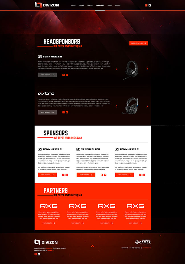 国外Divizon eSport电竞与游戏品牌网页设计欣赏