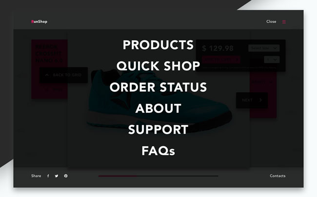 国外简约风格的RunShop网店网页设计欣赏