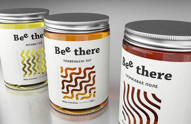国外简洁风格的Bee There蜂蜜包装设计欣赏
