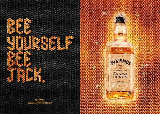 Jack Daniel''s蜂蜜威士忌系列创意平面广告设计欣赏