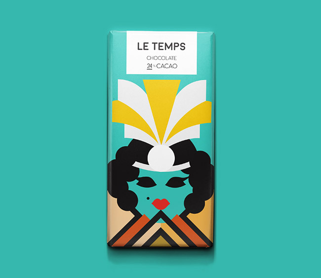 国外Le Temps巧克力时尚插图版包装设计