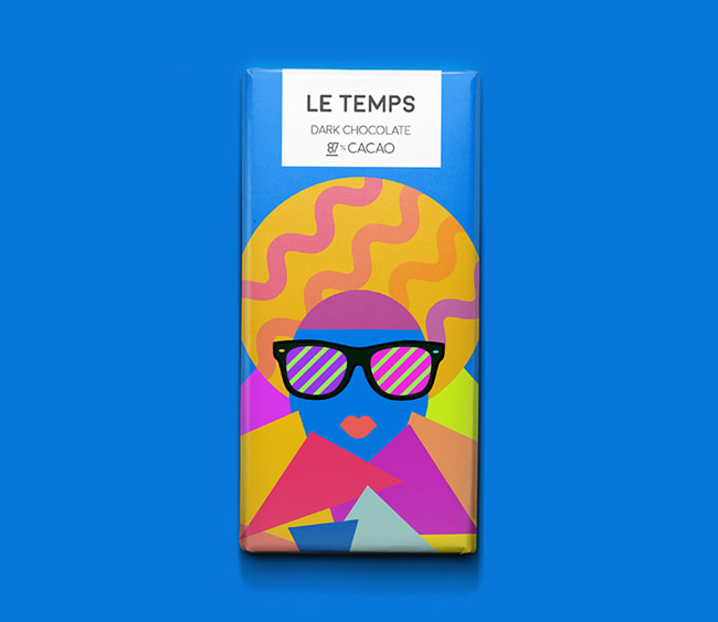 国外Le Temps巧克力时尚插图版包装设计