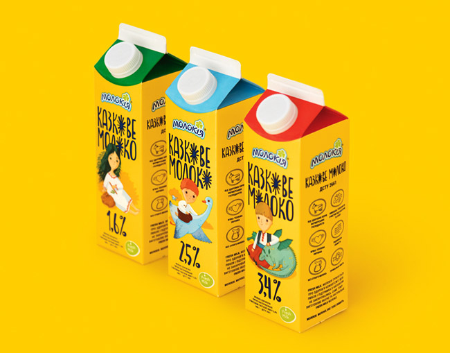 乌克兰知名的Fairy Milk牛奶包装设计