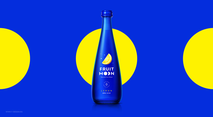 来自Fruit Moon天然果味饮用水系列精美包装设计欣赏