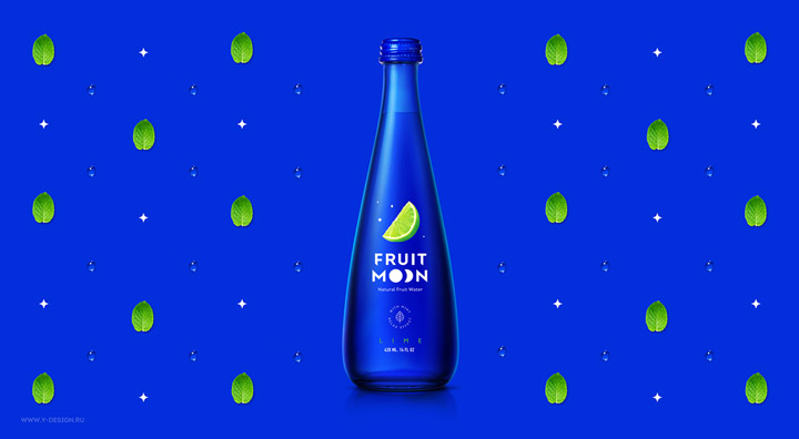 来自Fruit Moon天然果味饮用水系列精美包装设计欣赏