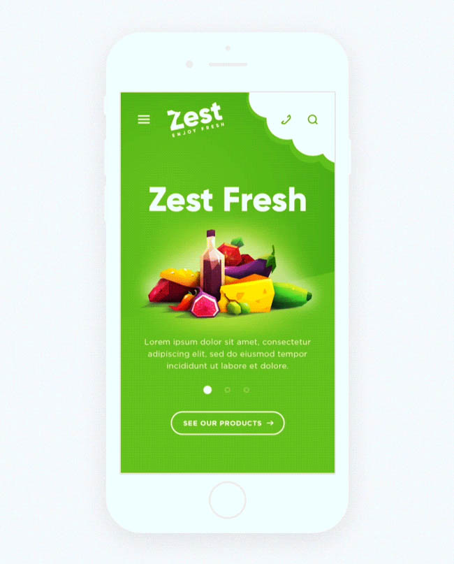 国外绿色清新的Zest新鲜苏果品牌网页设计欣赏