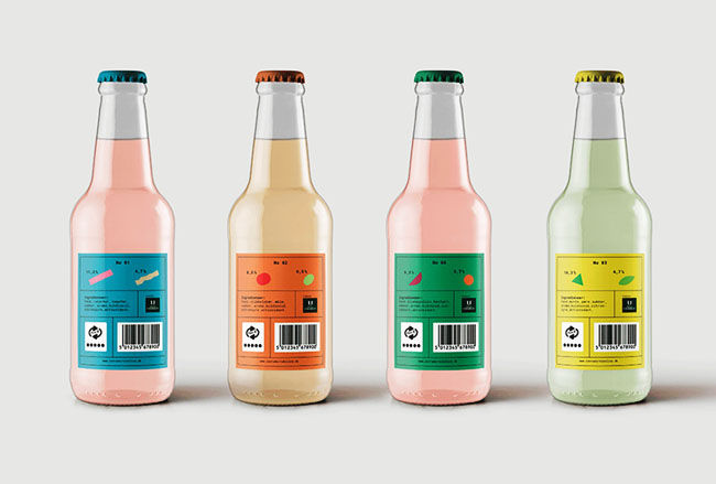 国外简约时尚的conrads汽水瓶贴设计欣赏