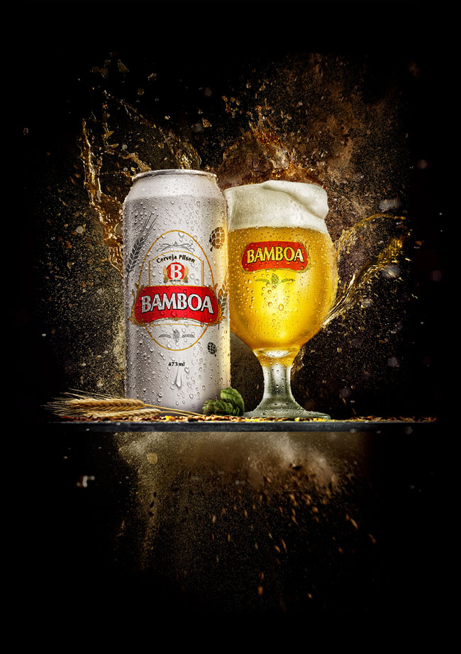 国外Bamboa啤酒爆炸喷溅效果视觉设计欣赏