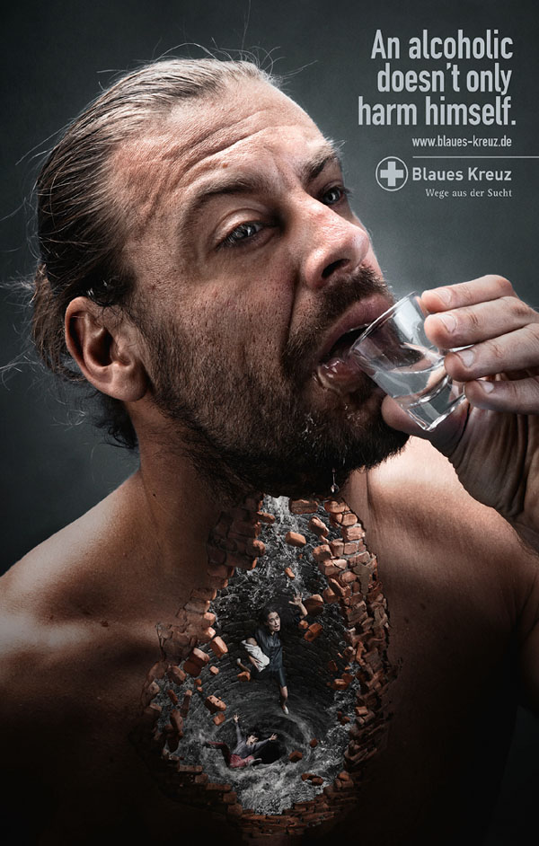 国外Blaues Kreuz反对酗酒宣传公益广告设计欣赏