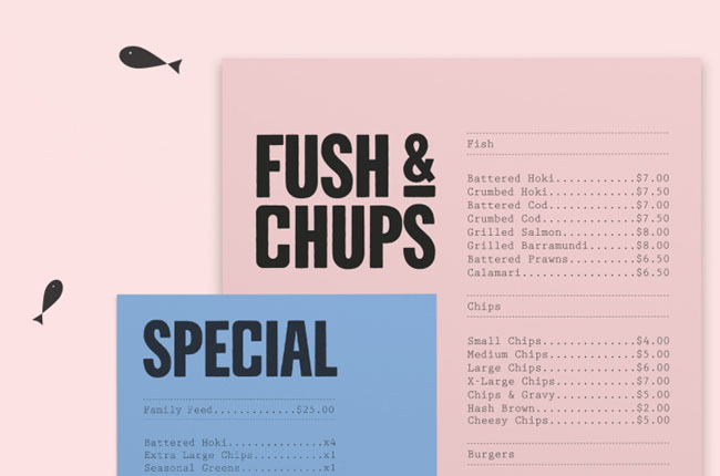 国外Fush & Chups快餐品牌视觉形象VI设计欣赏
