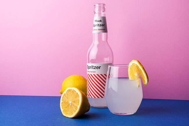 国外Spritzer柠檬伏特加瓶贴设计作品