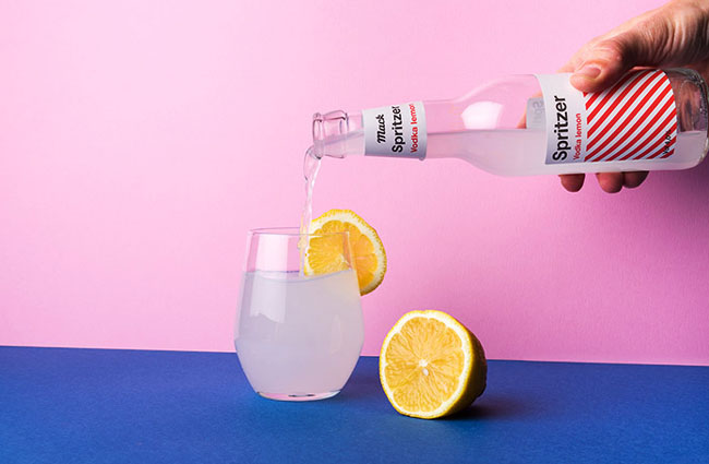 国外Spritzer柠檬伏特加瓶贴设计作品
