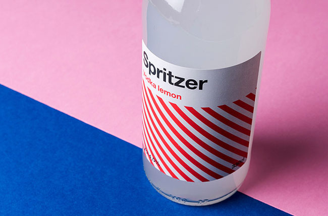 国外Spritzer柠檬伏特加瓶贴设计作品