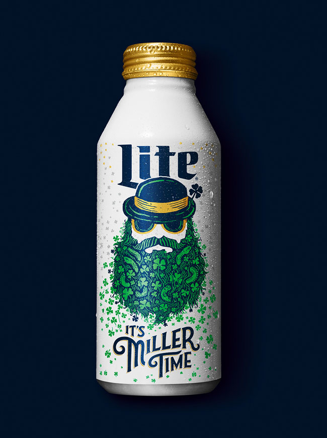 国外Miller Lite啤酒圣帕特里克节限量版包装设计