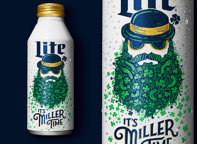 国外Miller Lite啤酒圣帕特里克节限量版包装设计