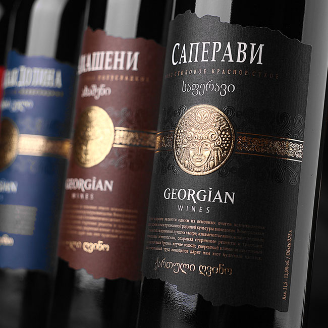 国外精致的Georgian葡萄酒高品质瓶贴设计作品欣赏