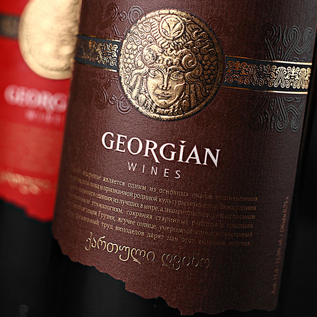 国外精致的Georgian葡萄酒高品质瓶贴设计作品欣赏
