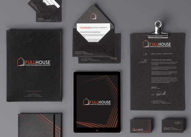 FULLHOUSE建筑公司VI设计基础部分展示