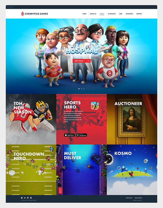 Cherrypick Games游戏网站设计作品欣赏