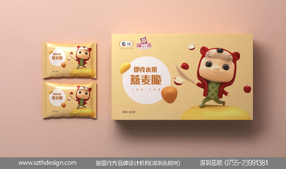 中粮福小满包装 休闲食品包装设计 即食水果燕麦脆包装设计欣赏