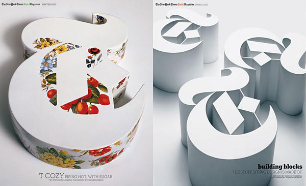 国外字体设计《T Magazine》时尚杂志的T字母造型设计
