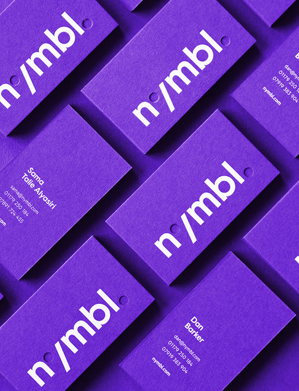 紫色系的nymbl品牌创意名片设计欣赏