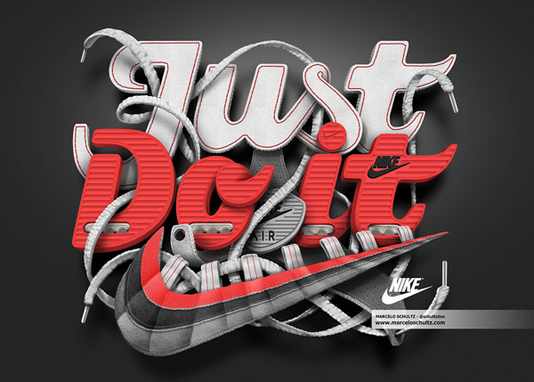 耐克品牌衣服Just Do It时尚字体图案设计分享