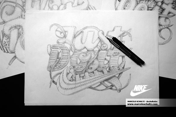耐克品牌衣服Just Do It时尚字体图案设计分享