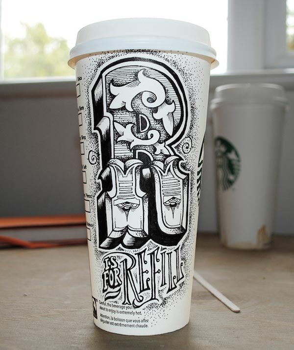 国外设计师Rob Draper咖啡杯上的手绘字体设计