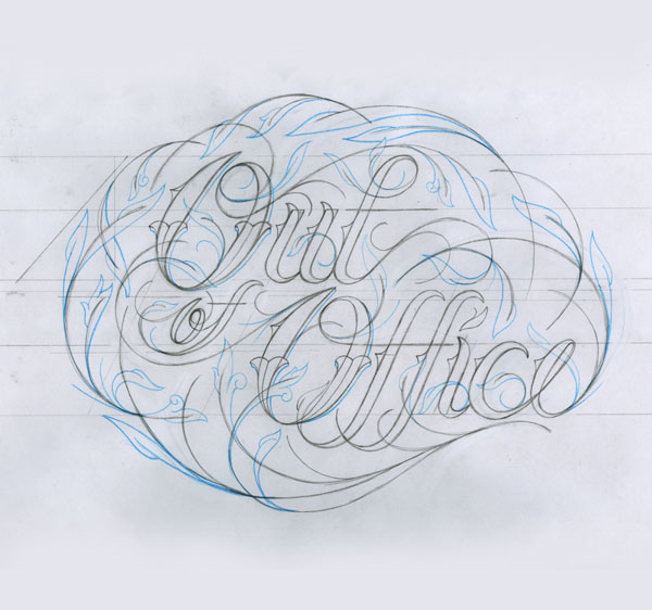 英文Out Of Offic手绘字体设计作品欣赏
