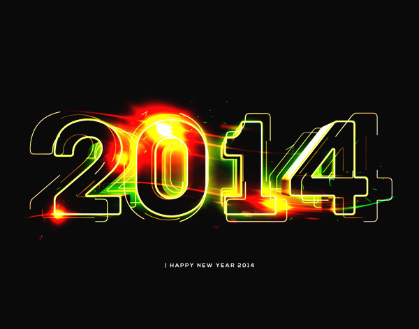 2013&2014 漂亮的PS发光字设计欣赏