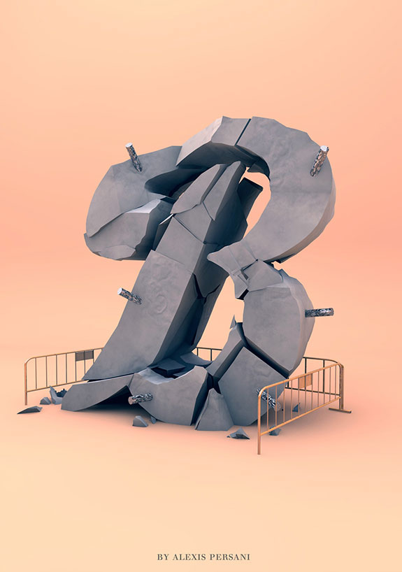 设计师AlexisPersani创意3D 26个英文字母设计