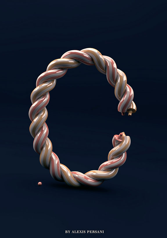 设计师AlexisPersani创意3D 26个英文字母设计