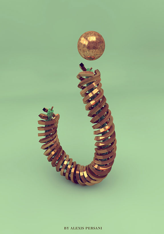 设计师AlexisPersani创意3D 26个英文字母设计