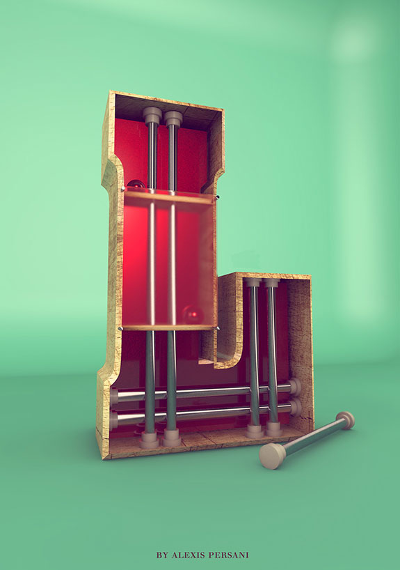设计师AlexisPersani创意3D 26个英文字母设计