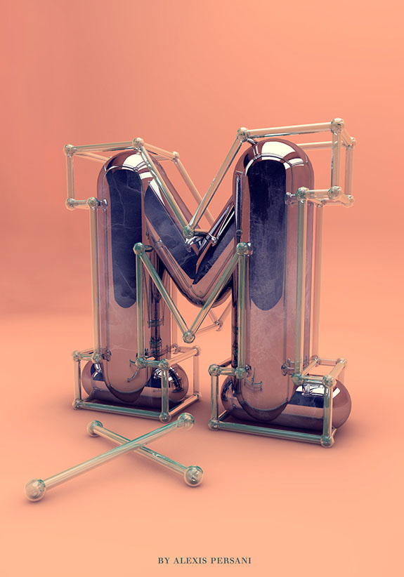 设计师AlexisPersani创意3D 26个英文字母设计