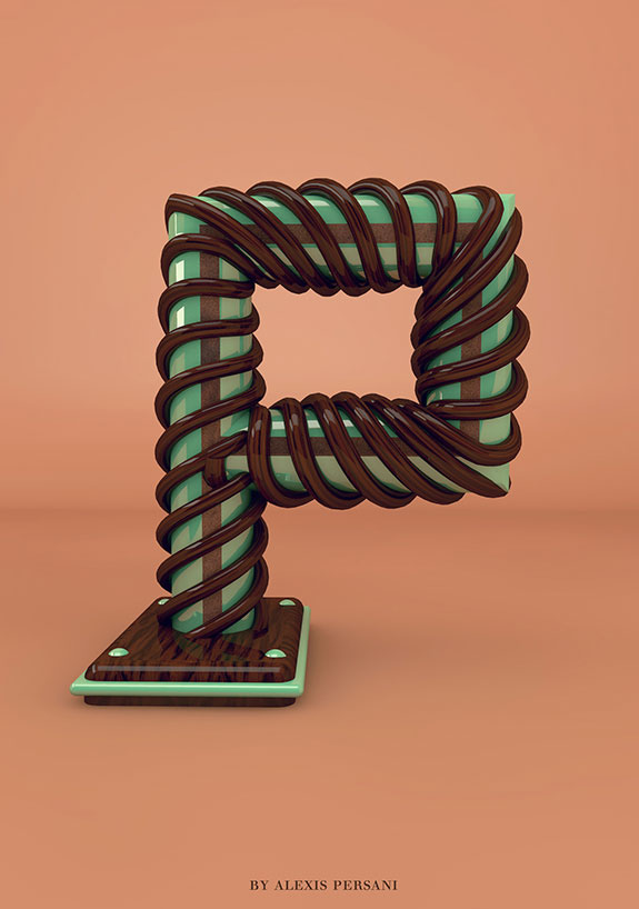 设计师AlexisPersani创意3D 26个英文字母设计