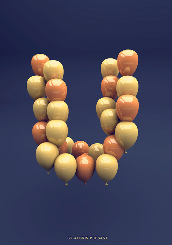 设计师AlexisPersani创意3D 26个英文字母设计