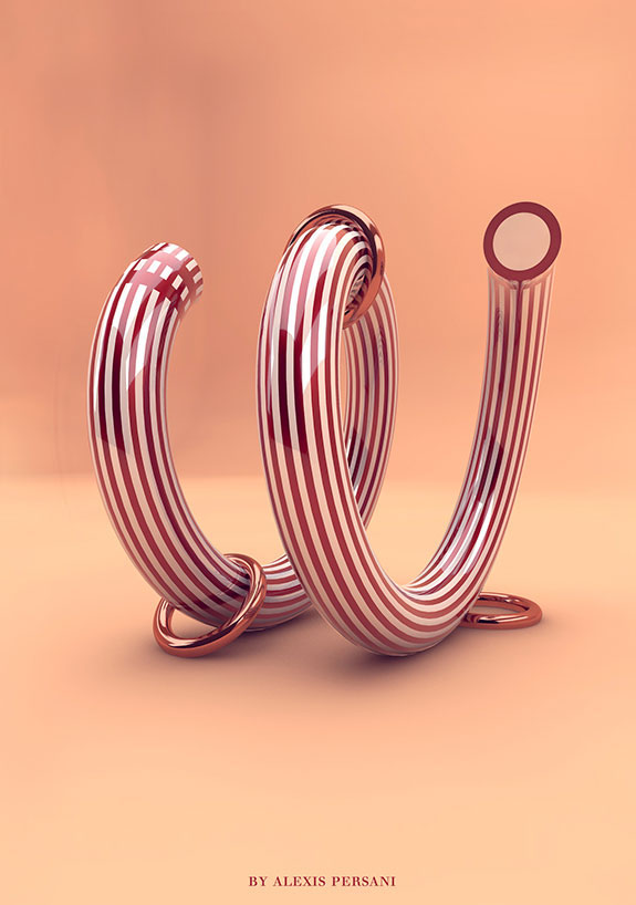设计师AlexisPersani创意3D 26个英文字母设计