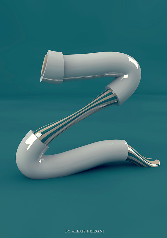 设计师AlexisPersani创意3D 26个英文字母设计