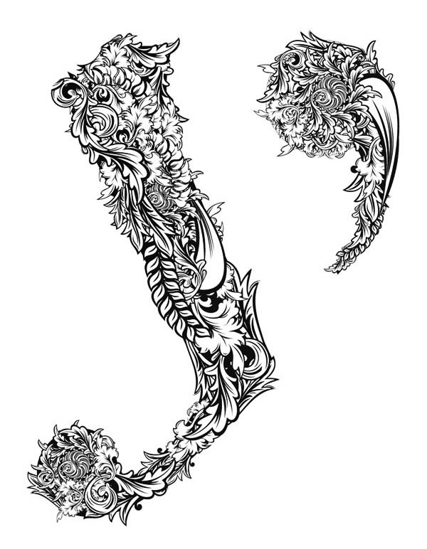 印尼设计师Athur Sinai漂亮的花纹字体设计