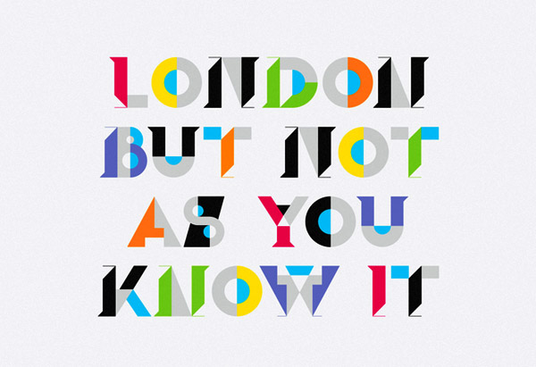 &London杂志时尚彩色字体设计